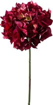 Viv! Home Luxuries Hortensia - zijden bloem - burgundy - 48cm - topkwaliteit
