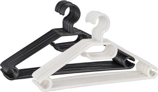 voorzien Tijdreeksen staan Set van 20 stuks zwarte kledinghanger van kunststof - Kleding ophangen  kledinghanger... | bol.com
