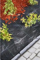 Zwart gronddoek/onkruiddoek 1 x 10 meter - Anti-worteldoeken/onkruiddoeken/gronddoeken voor in de groente/kruidentuin