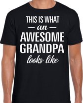 Awesome Grandpa / opa cadeau t-shirt zwart heren - Vaderdag L