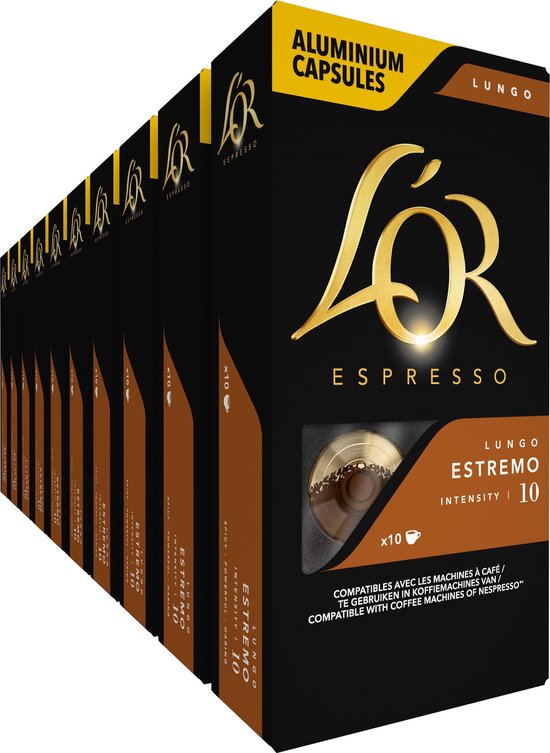 bol.com | L'OR Espresso Lungo Estremo koffiecups - 10 x 10 cups - 100 koffiecups