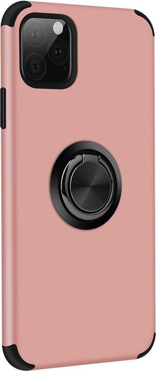 iPhone cover met afneembare vingerstandaard iPhone 11 Pro Max - Roze