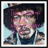 Jimi Hendrix schilderij (reproductie) 52x52cm