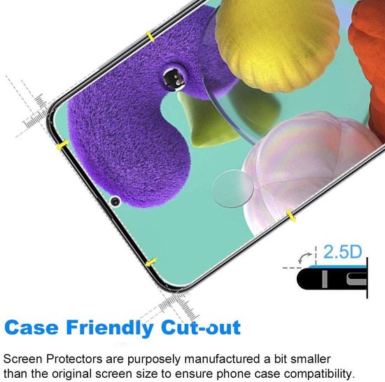 Etui Portefeuille Samsung Galaxy A51 Turquoise avec 2 pièces de protection d'écran en Glas