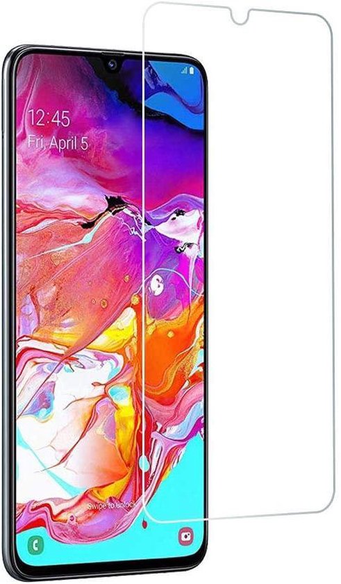 hoesje Geschikt voor: Samsung Galaxy A70 / A70S Portemonnee bruin met 2 stuks Glas Screen protector