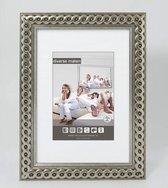 Fotolijst Hout - 40x50 cm - Gevlochten Zilver - Ornament - Wissellijst - Fotokader met Ontspiegeld Kunstglas