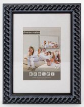 Fotolijst Hout - 59,4x84 cm - A1 - Oud Zwart - Ornament - Wissellijst - Fotokader met Ontspiegeld Kunstglas