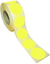 Markeeretiket Papier Rond etiket Geel (rol 500 stuks)