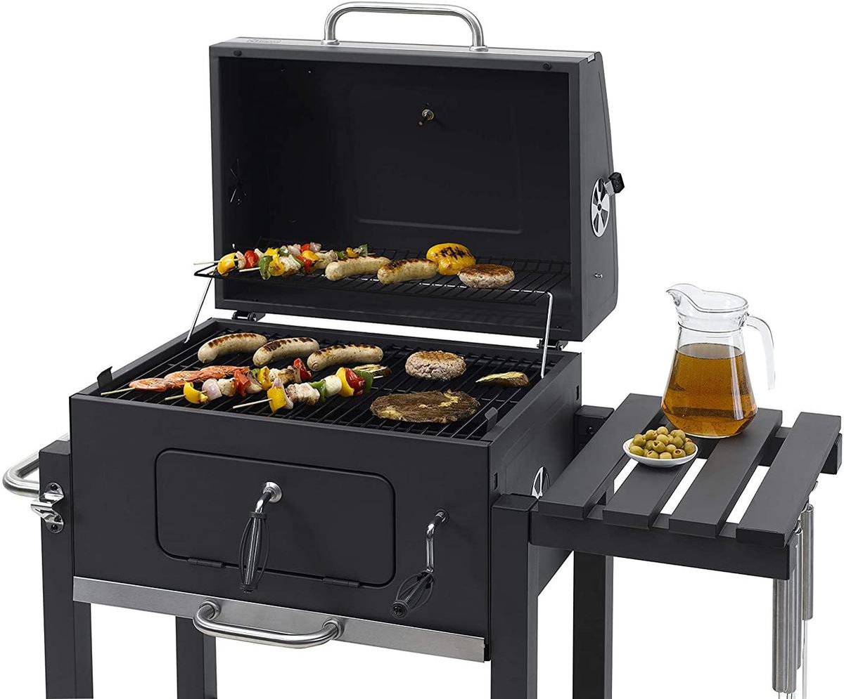 EVIQ - BBQ houtskool XL- Smoker Barbecue Valencia 2026 model - Barbeque Verstelbaar kolenrooster - Barbecues Zwart – foto 5