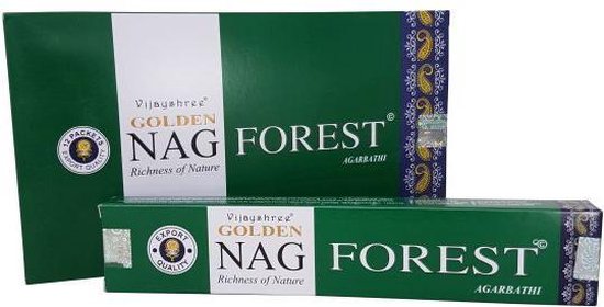 Vijayshree Gouden Nag Tempel wierookstokjes, 15 g. x 12 verpakkingen = 180 g