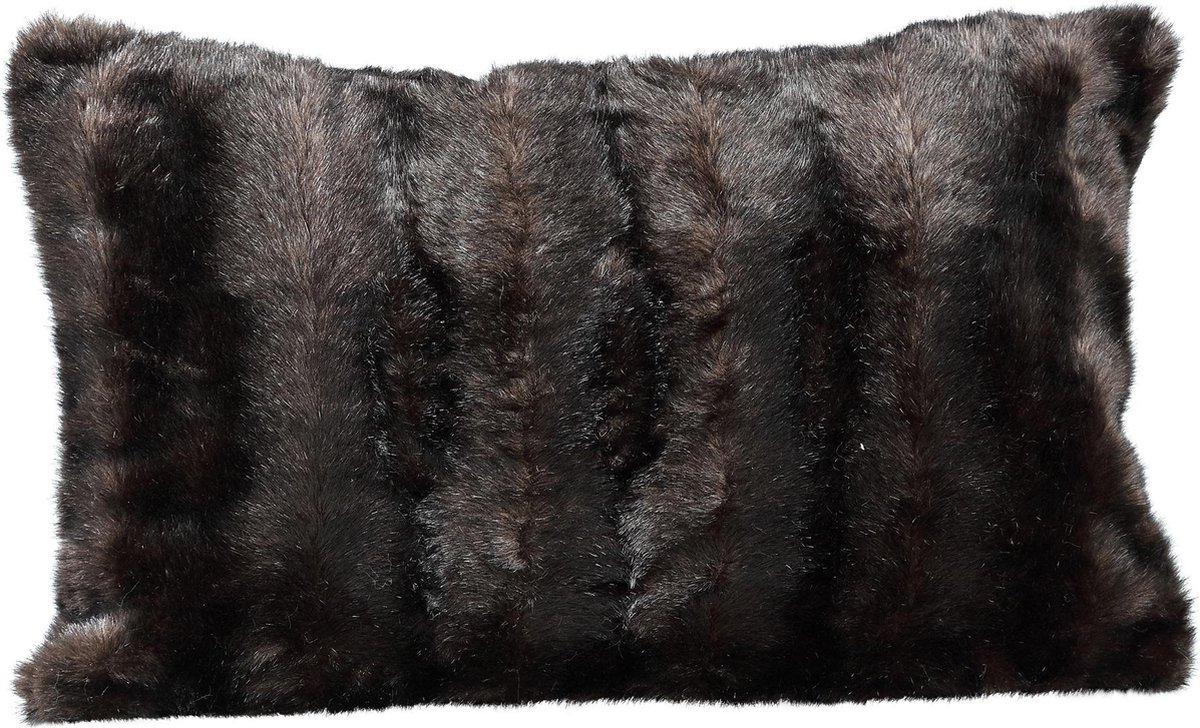 PTMD  noud donker bruin faux fur kussen rechthoek - PTMD COLLECTION