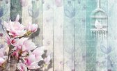 Flowers And The Birdcage Photo Wallcovering
