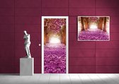Flowers Tree Path Pink Photo Wallcovering