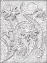 Floral Abstract Silver Grey Photo Wallcovering