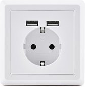 Homra Dakko USB stopcontact | inbouw wandcontactdoos | Wit