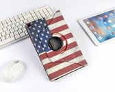 P.C.K. Boekhoesje/Bookcover/Case draaibaar hoesje USA vlag/Amerikaanse vlag geschikt voor Samsung Galaxy TAB A T510 (2019) MET PEN EN GLASFOLIE