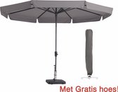 Parasol Rond Taupe Syros Madison incl Beschermhoes