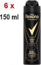 Rexona Deospray Men - Sport Cool - 6 x 150ml - Voordeelverpakking