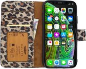 Galata Lederen Apple iPhone XR Hoesje - BookCase - Luipaard