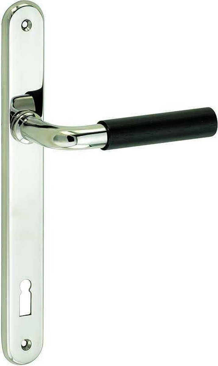 Deurkruk op ovaal schild Frankfurt BB 110 mm glans nikkel