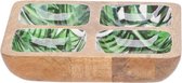 Cosy en Trendy Jungle Schaal  Groen 30,5x30,5xh6cm - hout (set van 2) En Yourkitchen E-kookboek - Heerlijke Smulrecepten