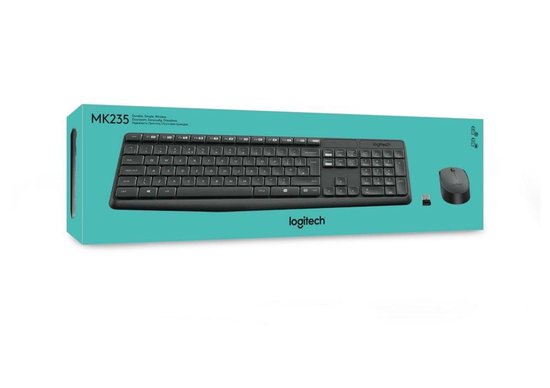 Logitech MK235 - Draadloos Toetsenbord en Muis - QWERTY - Donkergrijs
