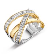 Silver Rose -R2036G-60 -Ring -925 Zilver 14 karat verguld -Cubic Zirkonia