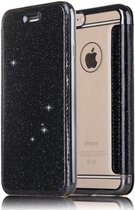 Apple iPhone 5 / 5s / SE Flip Case - Zwart - Glitter - PU leer - Soft TPU - Folio