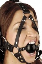 Strict Leather - Leren Ball Gag Hoofdharnas