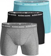 Björn Borg Basic boxershort 3-pack blauw/zwart/grijs - maat XL