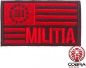 III Militia USA flag Rode Geborduurde motiverende militaire patch embleem met klittenband