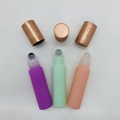 Rollerset Etherische Olie - Roller Essentiële Olie - Etherische Olie Roller - Edelstenen Roller - 10ml - Rollerfles - Aromatherapie - Rose Gouden Dop