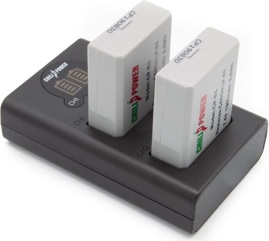 ChiliPower LP-E5 USB Duo Kit geschikt voor Canon - Camera accu set, 2 accu's en dubbellader