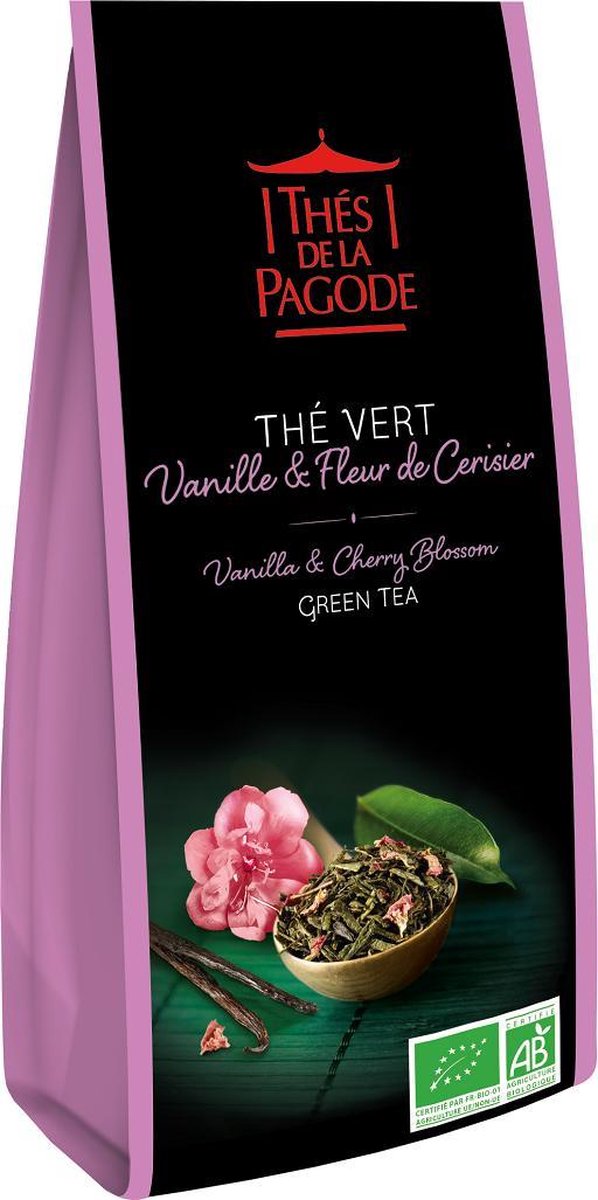 Thé Vert Sencha de Chine Bio Vanille & Fleur de Cerisier en vrac, Thé Vert  Bio