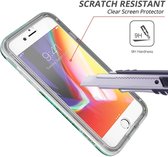 Compatible iPhone 7 / 8 Hoesje - Transparant Anti Shock verstevigd Achterkant Case Backcover + 2 Tempered 9H screenprotector Full Cover Bescherm Glas geschikt voor iPhone 7 en 8
