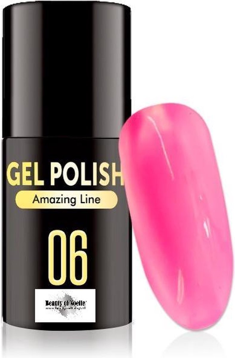 Beauty of Noelle© Top-Line Gellak 06 hot pink 5ml - gel nagels - acrylnagels - nep nagels - manicure