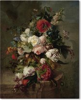 Canvas Schilderij Stilleven met bloemen - Harmanus Uppink - 60x90 cm