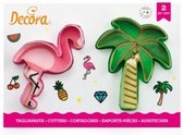 Decora Koekjes Uitsteker Set Flamingo & Palm -2st-