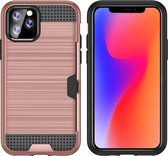 Hardcase geborsteld aluminium met kaartgleuf voor iPhone 11 Pro- Roze