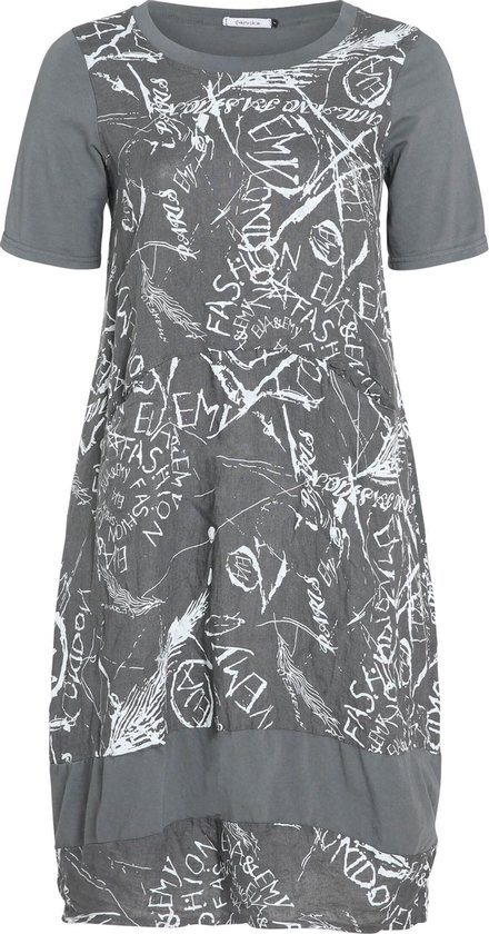 let down Peeling form Lange linnen jurk met graffitiprint | bol.com