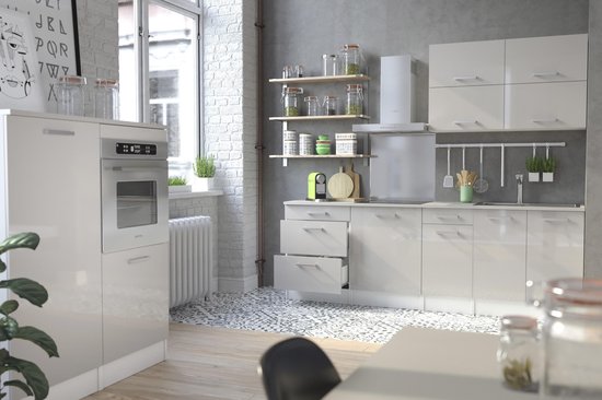 Keukenkast voor oven Eli met deur - grijs | bol.com