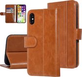UNIQ Accessory DonkerBruin hoesje iPhone X-Xs - Book Case - Zachte huid