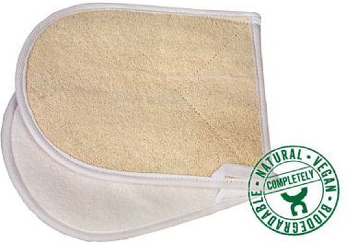 Goedkoopste Croll & Denecke Massage handschoen – Natuurlijke scrub handschoen – Body scrub pad – 100 natuurlijk – Fijne en grove zijde - Loofah