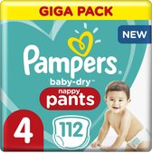 Pampers Baby-Dry Pants - Maat 4 (9kg-15kg) - 112 Luierbroekjes - Giga Pack