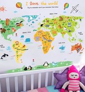 Cartoon wereldkaart voor kinderen