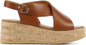 VIA VAI Dames Sandalen Sissel Raise - Cognac - Maat 41