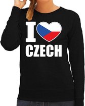 I love Czech sweater / trui zwart voor dames XL