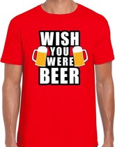 Oktoberfest Wish you were BEER drank fun t-shirt rood voor heren - bier drink shirt kleding / outfit M
