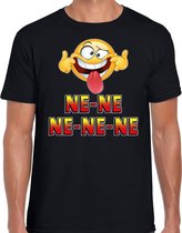 Funny emoticon t-shirt ne-ne-ne-ne-ne zwart voor heren M
