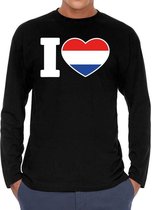 I love Holland long sleeve t-shirt zwart voor heren XL